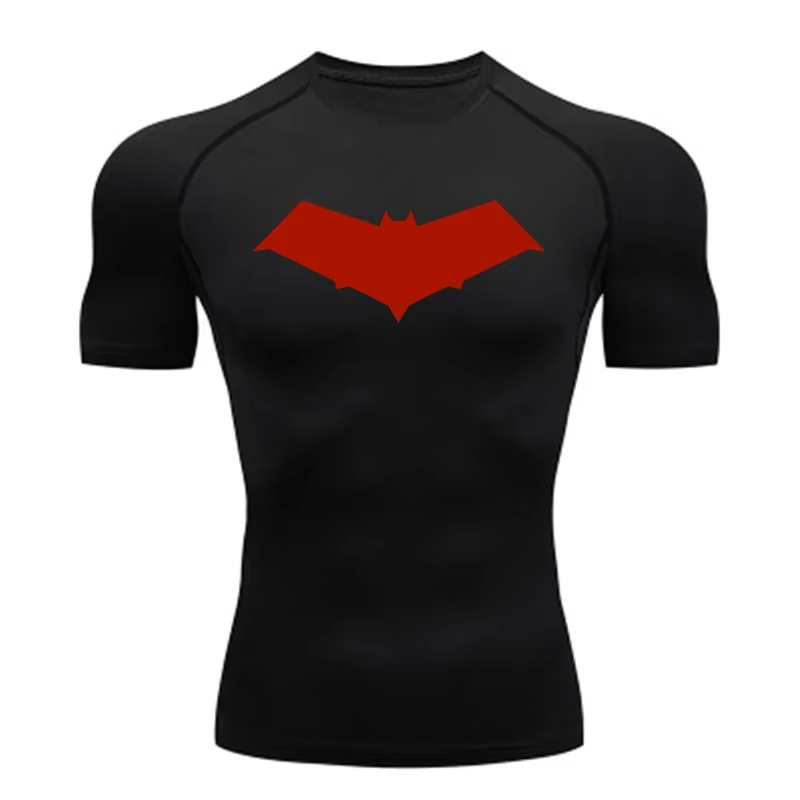 Running Gear Winter - Bat Print Men's Compression T-Shirt Quick