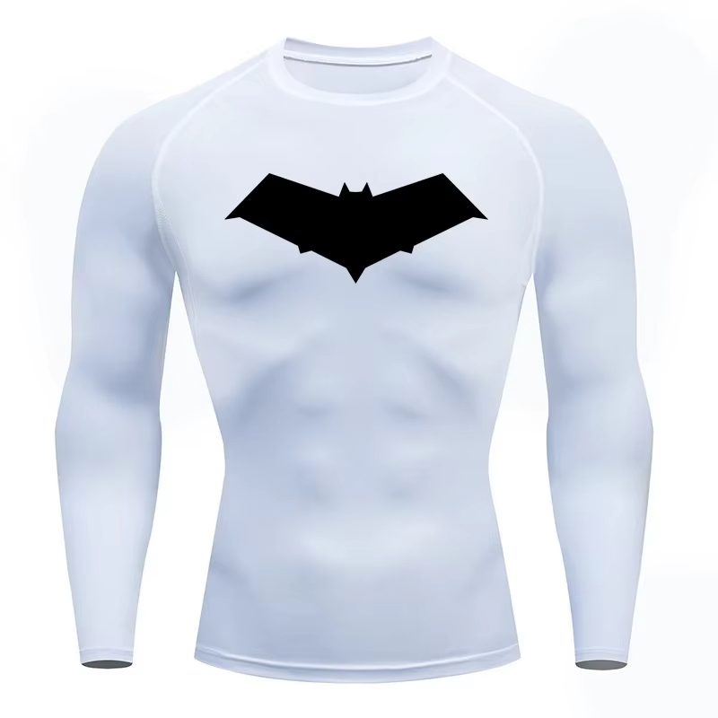 Bat Print Men's Compression T- - Running Gear Winter avis et prix