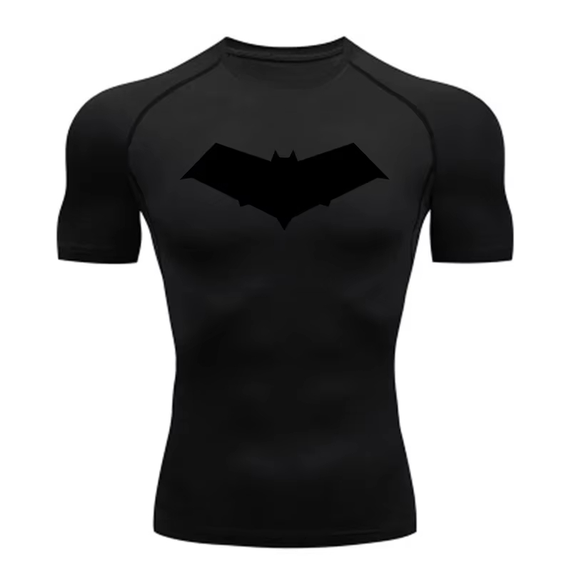 Bat Print Men's Compression T- - Running Gear Winter avis et prix