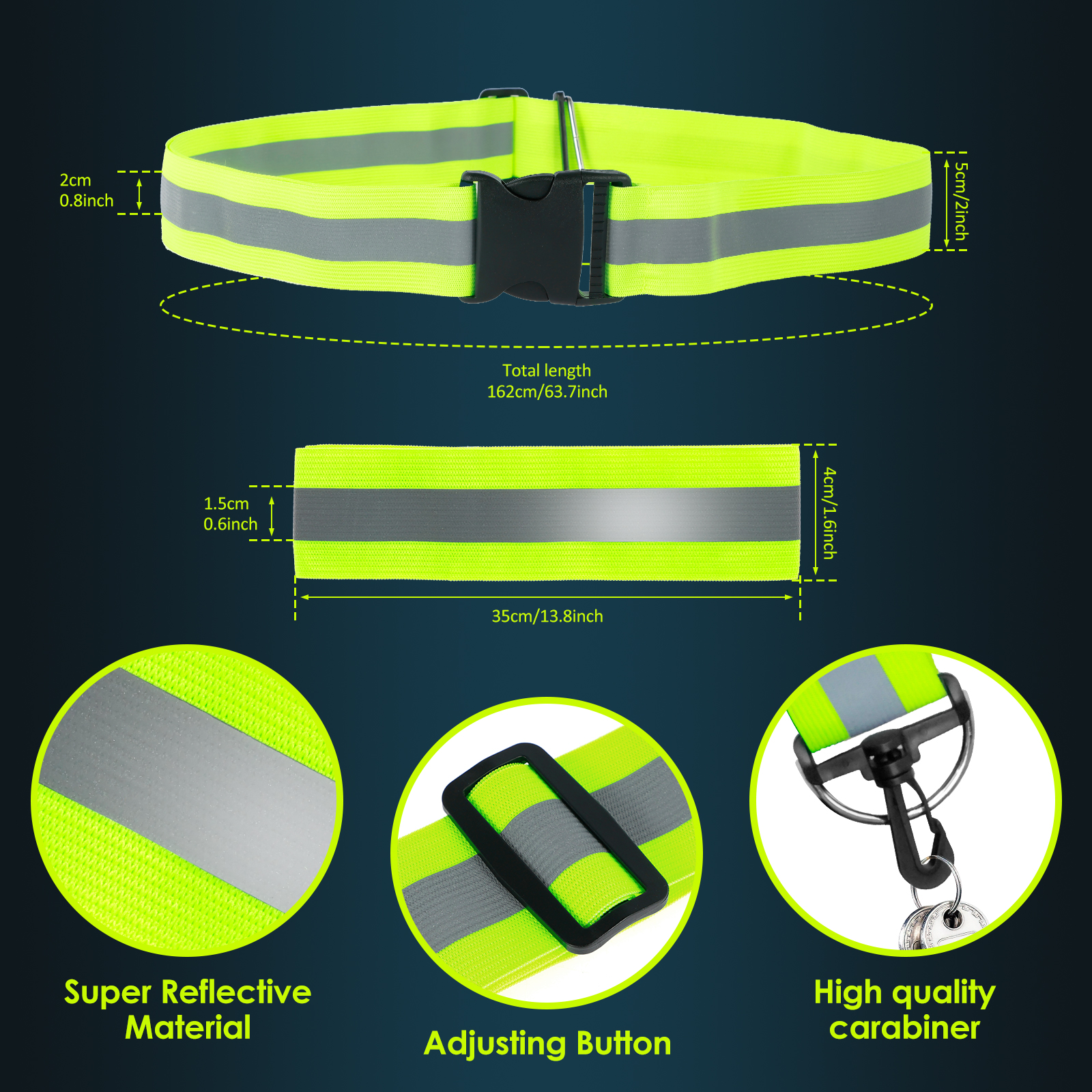 3pcs Reflective Sash for Walki - Running Gear At Night avis et prix